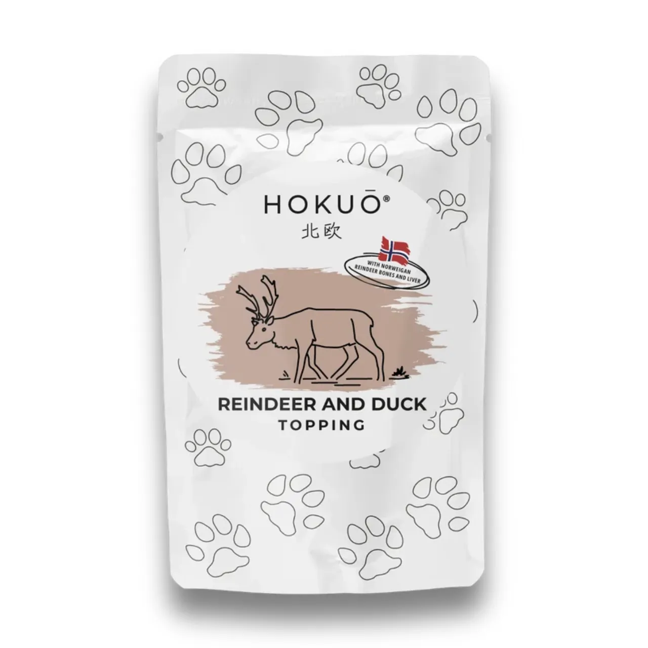 Hokuo rensdyr og and topping til hund og kat 100 ml